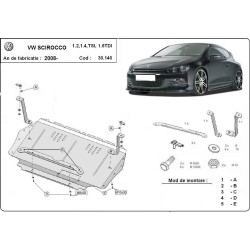 Метална кора VW SCIROCCO /08-16/ - под двигател и скорости  