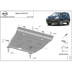 Метална кора NISSAN X-TRAIL T31 2007-2013 - под двигател и скоростна кутия,радиатор, предна броня