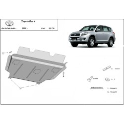 Метална кора TOYOTA RAV4 III ДИЗЕЛ 2005-2016 - под двигател и скоростна кутия