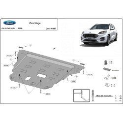 Метална кора FORD KUGA III 2019-2024 - под двигател и скоростна кутия,радиатор, предна броня
