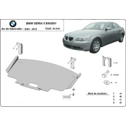 Метална кора BMW 5 E60/Е61 2003-2010 - под двигател и радиатор