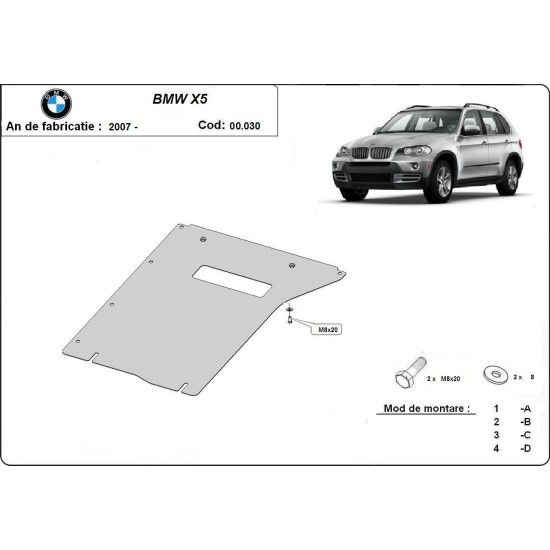 Метална кора  BMW X5 F15 2013-2018 - под скоростна кутия